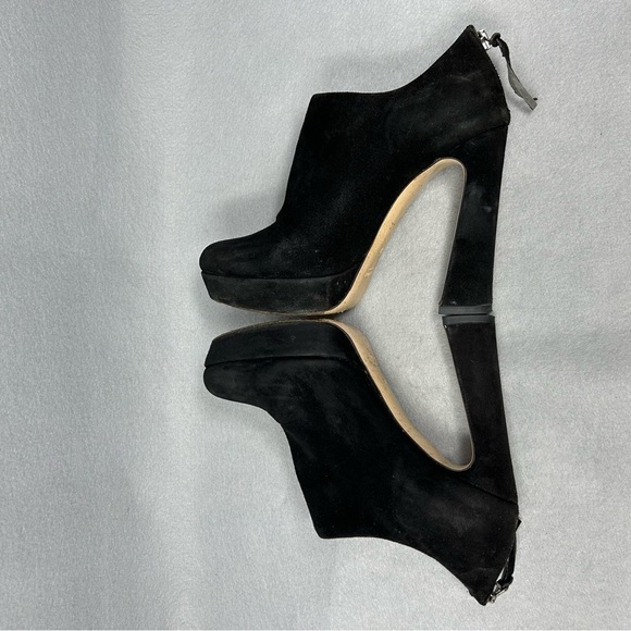 Miu Miu Black suede chunky high heel pumps booties shoes, size 37/US 7 - Picture 5 of 10